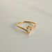 INS Plated V Simple Zircon Matching Design Ring_ipsvogv.com