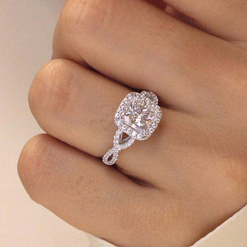 Cao Shifang Bag Chain Twisted Arm Zircon Women's Design Style Fashionable Wedding Girlfriend Engagement Ring_ipsvogv.com