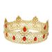 Golden Crown Simple Multi Color Full Round King Crown Headdress Birthday Bride Crown Universal_ipsvogv.com