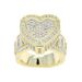 Women's Heart-Shaped Zircon Ring - Hip Hop Fashion Jewelry, Cubic Zirconia Studded, Gold & Silver Ring Jewelry_ipsvogv.com