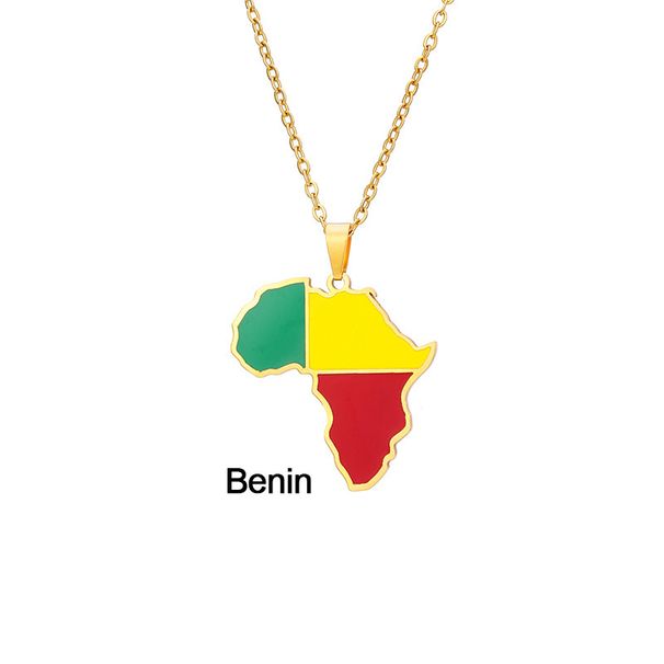 hot selling Africa map stainless steel oil drop necklace men and women fashion flag pendant jewelry_ipsvogv.com