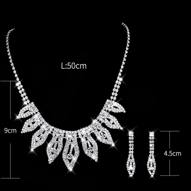 BRIDAL SHIMMER - Rhinestone Wedding Jewelry Set (Silver Necklace & Earrings, Photography-Ready Bridal Accessories)_ipsvogv.com
