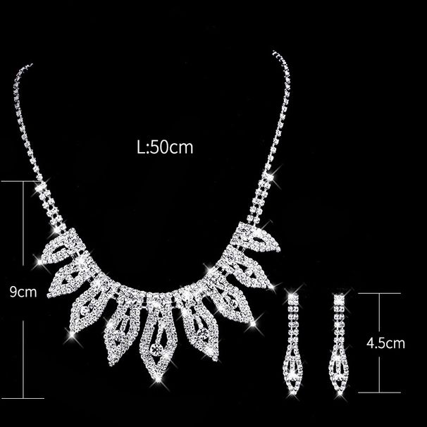BRIDAL SHIMMER - Rhinestone Wedding Jewelry Set (Silver Necklace & Earrings, Photography-Ready Bridal Accessories)_ipsvogv.com