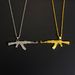 Punk Hip-hop Full Diamond Submachine Necklace Creative Personality Gun AK Pendant Jewelry For Men And Women_ipsvogv.com