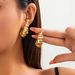 Exaggerated French Style Round Metal Earrings, Minimalist And Niche, Irregular Texture Earrings_ipsvogv.com