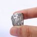 Fashion platinum plated three layer ring set Zircon micro inlaid ring female_ipsvogv.com
