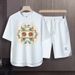 Men's Clothing 2024 Waffle Casual Summer Suit Men's Loose Teen Short sleeved T shirt Shorts Handsome Two piece Suit_ipsvogv.com