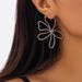 Simple Metal Winding Line Flower Stud Earrings, High-end Sense Niche Design Temperament Ins Wind Sweet Ear Jewelry Tide_ipsvogv.com