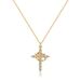 Brass Real Gold Electroplating Hot Sales Inlaid Zircon Cross Personality Creative Pendant Fashion Ladies Necklace_ipsvogv.com