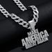Make America Create AGAIN Full Diamond Letter Alloy Pendant Hip Hop Men's Necklace_ipsvogv.com