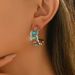 New Geometric Retro Earrings For Women Personality Inlaid Colorful Natural Stone Earrings Creative C Shaped Earrings For Women_ipsvogv.com