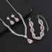 Three-Piece Combination Diamond-Studded Water Drop Bracelet Necklace Earrings Set Fashion Bridal Wedding Jewelry_ipsvogv.com