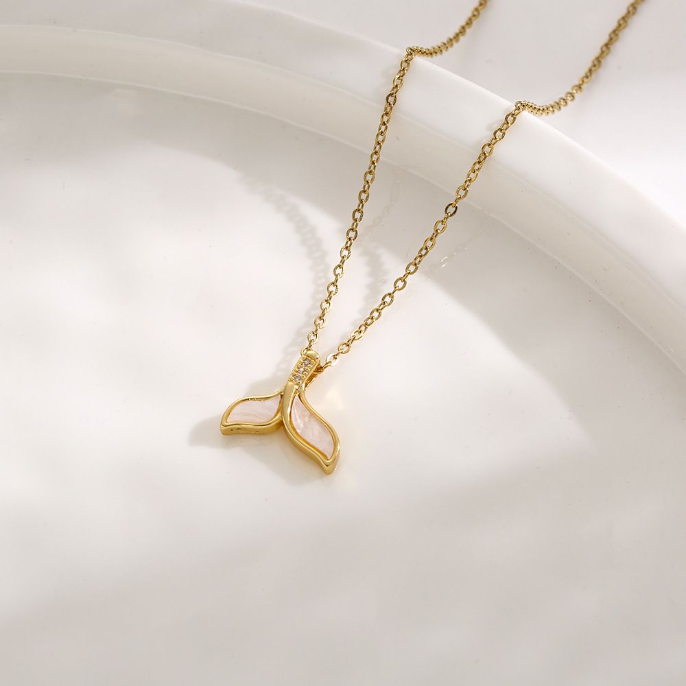 2023 New Fishtail Shell Necklace for Women Summer Light Luxury Small Crowd Collar Chain Net Red Advanced Design Sense_ipsvogv.com