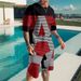 2023 Summer Mesh Set for Men's Trendy Casual Beach Style 3D Digital Printed T-shirt and Shorts_ipsvogv.com