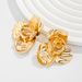 Ins Liquid Metal Irregular Folded Flower Sweet Cool Personalized Bow Earrings_ipsvogv.com