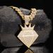 Full Diamond Triangle Hip Hop Pendant Light Luxury Exaggerate Crown Alloy Water Diamond Cuban Chain_ipsvogv.com
