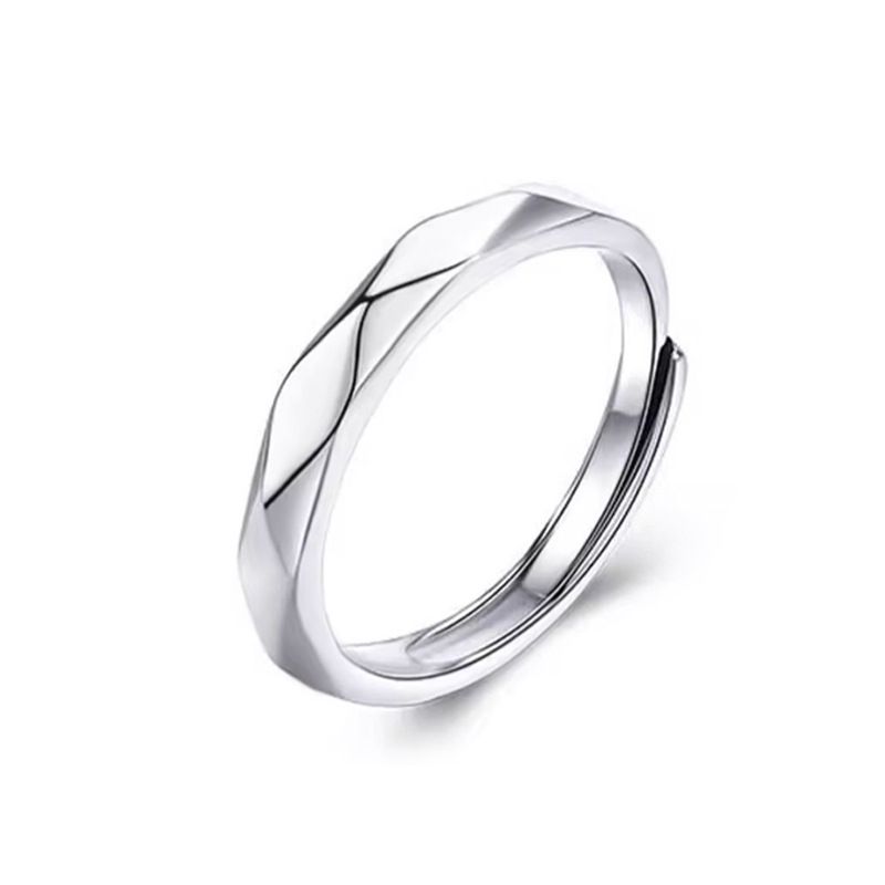 Couple's Pure Silver Moissanite Simple Six Claw Diamond Plain Ring, Wedding Proposal, Gift To Girlfriend_ipsvogv.com