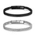 Hip Hop Men's Simple Trendy Reversible Stainless Steel Three-Section Magnetic Clasp Braided Bracelet_ipsvogv.com