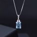 Natural Topaz Necklace Pendant Fashion Light Luxury High End S925 Sterling Silver Inlaid Natural Colored Gemstone Necklace_ipsvogv.com