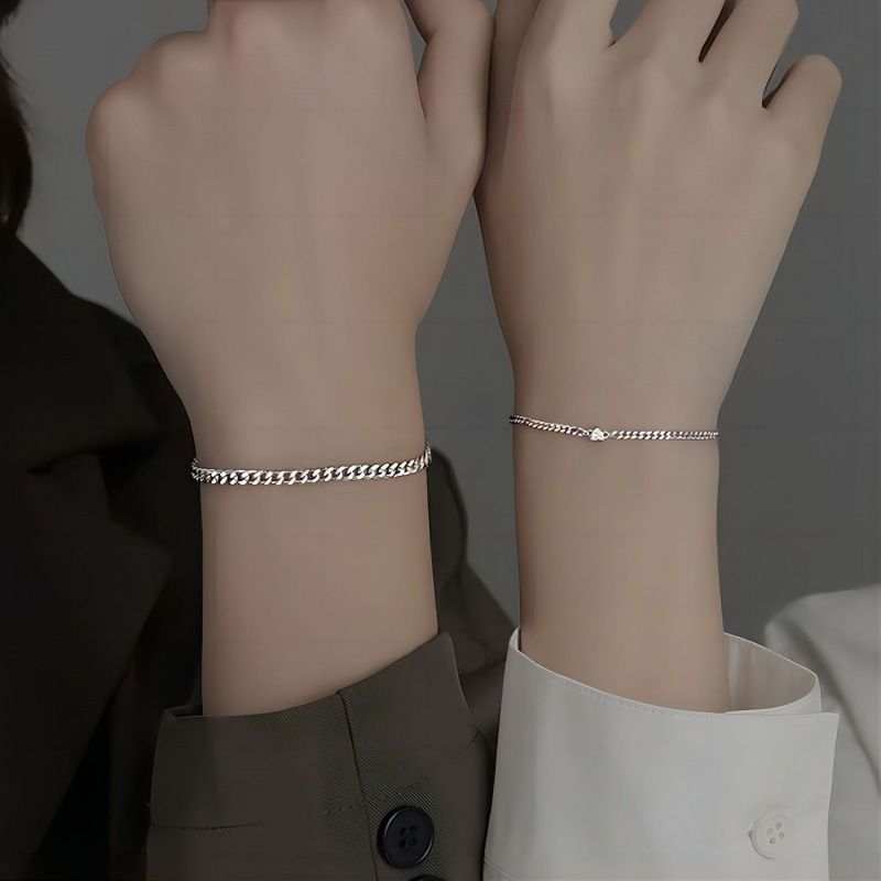 hot-selling ins niche design high-end bracelet set stainless steel couple love bracelet 2-piece set_ipsvogv.com