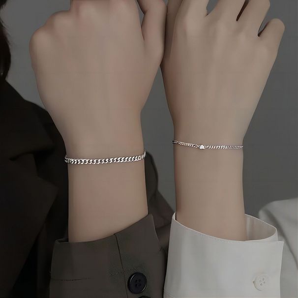 hot-selling ins niche design high-end bracelet set stainless steel couple love bracelet 2-piece set_ipsvogv.com