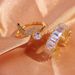 INS Hip-hop Square Zircon Ring Women's Micro-inlay Adjustable Love People Fishtail Ring Jewelry Ring_ipsvogv.com
