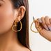 Exaggerated French Style Round Metal Earrings, Minimalist And Niche, Irregular Texture Earrings_ipsvogv.com