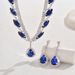 Luxury Sparkling Diamond Super Beautiful Necklace And Earrings Jewelry Two-Piece Set_ipsvogv.com
