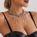 ins Sweet Cool Wind Love Crystal Fringed Cross Collarbone Chain Y2K Trend Multi-layer Necklace_ipsvogv.com