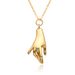 Retro Gold Personality Hand Shaped Pendant Necklace Female Ins Trendy Internet Celebrity Temperament Cold Style Clavicle Chain_ipsvogv.com