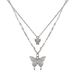 S999 Sterling Silver Double Layer Butterfly Necklace Female Niche Cold Style Sterling Silver Stacking Clavicle Chain 520 For Girlfriend_ipsvogv.com
