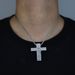 Men's Fashion Cross Pendant Necklace With Love Heart & Zircon, 61cm Silver Chain, Trendy Hip Hop Jewelry Cross Love Zircon Pendant Fashion Necklace_ipsvogv.com