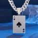 Hip Hop Exaggerated Rap Playing Card Ace Of Spades Alloy Inlaid Diamond Necklace Pendant_ipsvogv.com