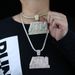Men's Hip Hop ATM Pendant Necklace With Zircon Stones - 15mm Cuban Link Chain In Gold, Rose Gold & Silver (60cm Length)_ipsvogv.com
