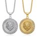 Hip Hop New Animal Jewelry Titanium Steel Vacuum Gold Plated Diamond-Studded Lion Head Pendant Necklace_ipsvogv.com