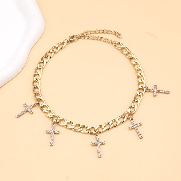 Hot Selling Faith Prayer Diamond Pendant Niche Design Street Hip-hop Cross Necklace_ipsvogv.com