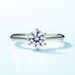 Classic Six Claw Inlaid Moissanite Ring Female S925 Silver Inlaid 1ct Moissanite Diamond Ring Simple_ipsvogv.com