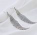Brass Gold-Plated High-End Exaggerated Earrings For Women, Rhombus Woven Tassel Silver Needle Minimalist Style Ear_ipsvogv.com