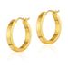 Brass plated K real gold minimalist hoop personality earrings hiphoop glossy circle metal texture earrings_ipsvogv.com