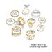 Creative personality geometric metal style stacking joint ring alloy ring 10 piece set_ipsvogv.com