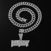 Hip hop full diamond letter MONEY pendant necklace trendy exaggerated punk Cuban bone chain jewelry_ipsvogv.com