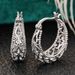 Cao Shiagete Wind Carving Hollow Pattern Exaggerated Banquet Buckles Vine Earrings_ipsvogv.com
