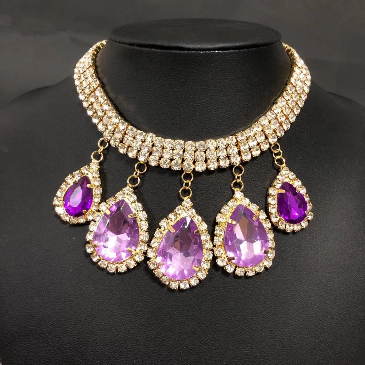 Personality fashion temperament elegant water drop shape pendant necklace unique party gift accessories jewelry_ipsvogv.com
