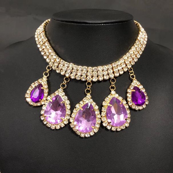 Personality fashion temperament elegant water drop shape pendant necklace unique party gift accessories jewelry_ipsvogv.com