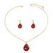 Ins Geometric Sweet Japanese And Korean Ladies Necklace Earrings Set Niche Water Drop Earrings Inlaid Crystal Design Clavicle Chain_ipsvogv.com
