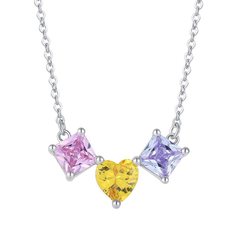 Candy zircon inlaid necklace sterling silver all match clavicle chain jewelry silver jewelry_ipsvogv.com