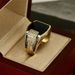 Hip Hop Style Business Black Enamel Micro Set Zircon Simulated Diamond Trendy Men's Jewelry Ring_ipsvogv.com
