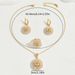 Simple geometric style jewelry set with inlaid pearl necklace and ring, niche design, versatile earrings for women_ipsvogv.com
