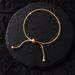 Simple And Adjustable Gold Snake Bone Chain, Round Bead Pull-out Titanium Steel Bracelet, Female Bracelet_ipsvogv.com