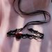 Black Lace Long Collarbone Necklace Wine Red Woven Rose Flower Neck Choker Tie Rope_ipsvogv.com